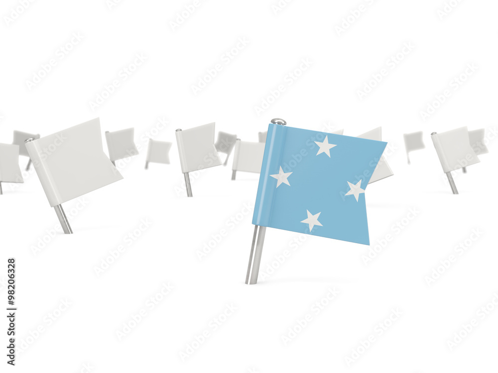 Square pin with flag of micronesia Square pin with flag of micronesia