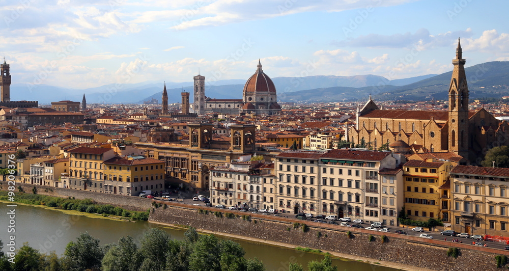 FLORENCE in Italy with the great dome and arno river