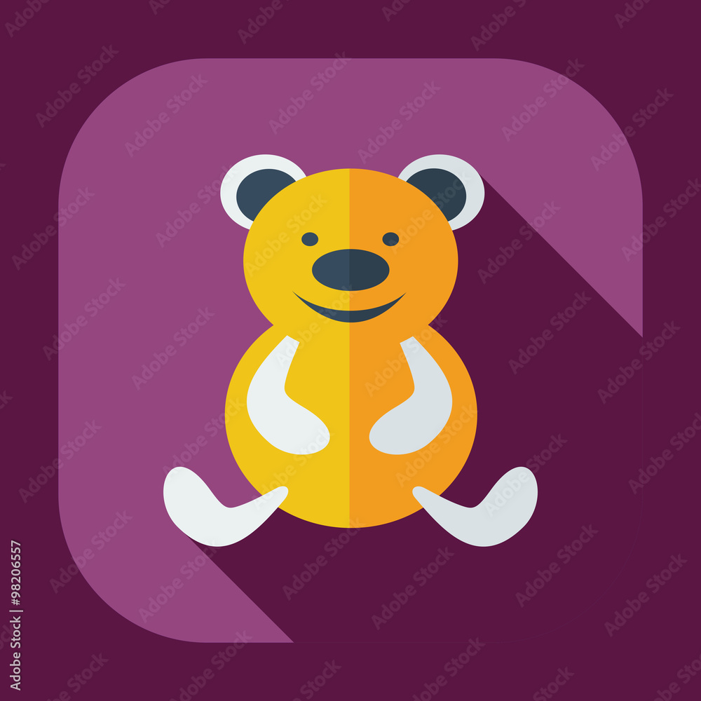 Flat modern design with shadow icons toys Flat modern design with shadow icons toys