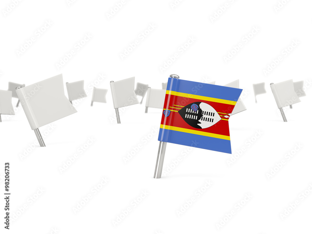 Square pin with flag of swaziland Square pin with flag of swaziland