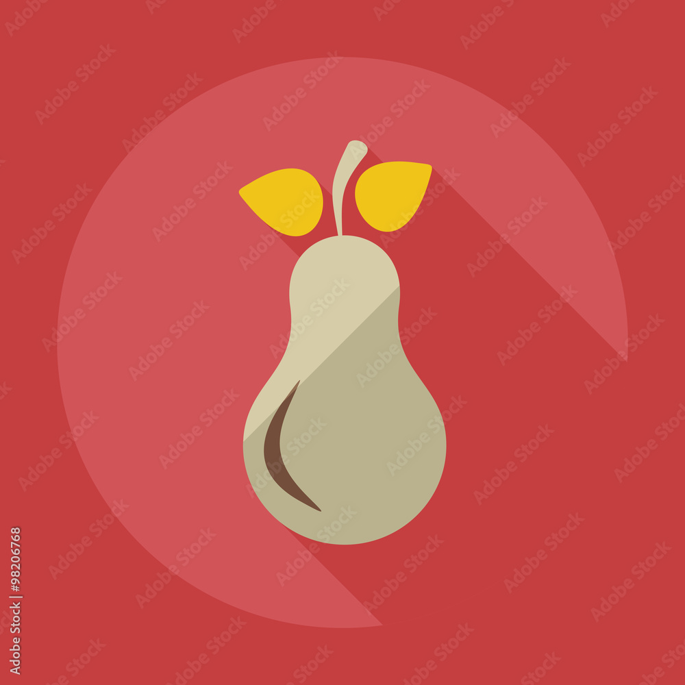 Flat modern design with shadow icons pear Flat modern design with shadow icons pear