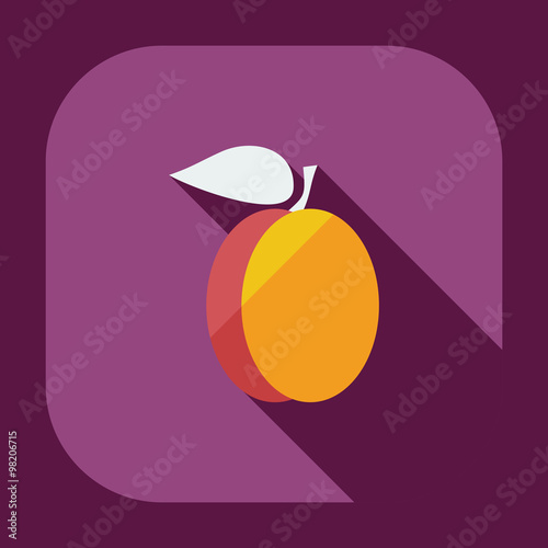 Flat modern design with shadow icons peach