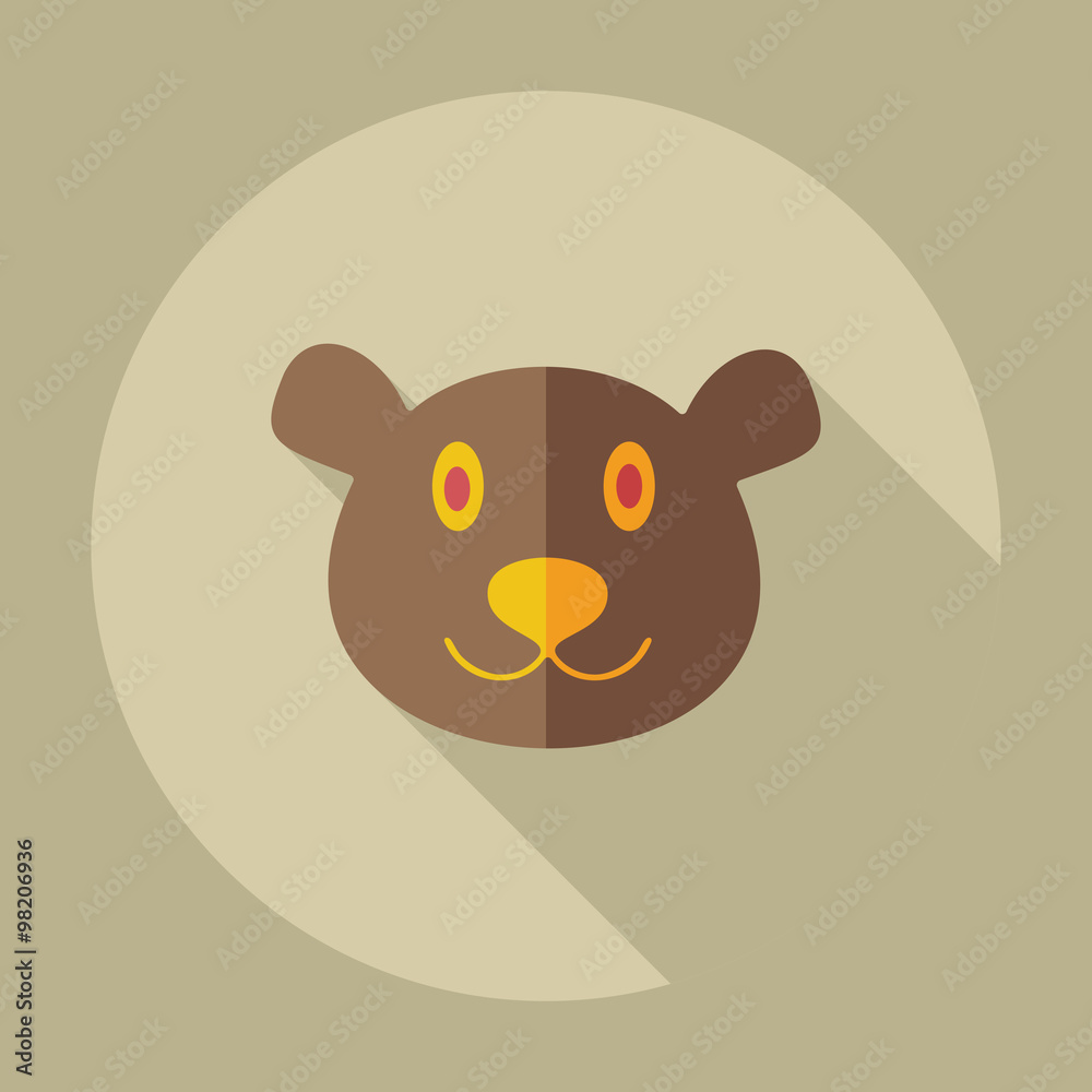 Flat modern design with shadow icons bear Canada Flat modern design with shadow icons bear Canada