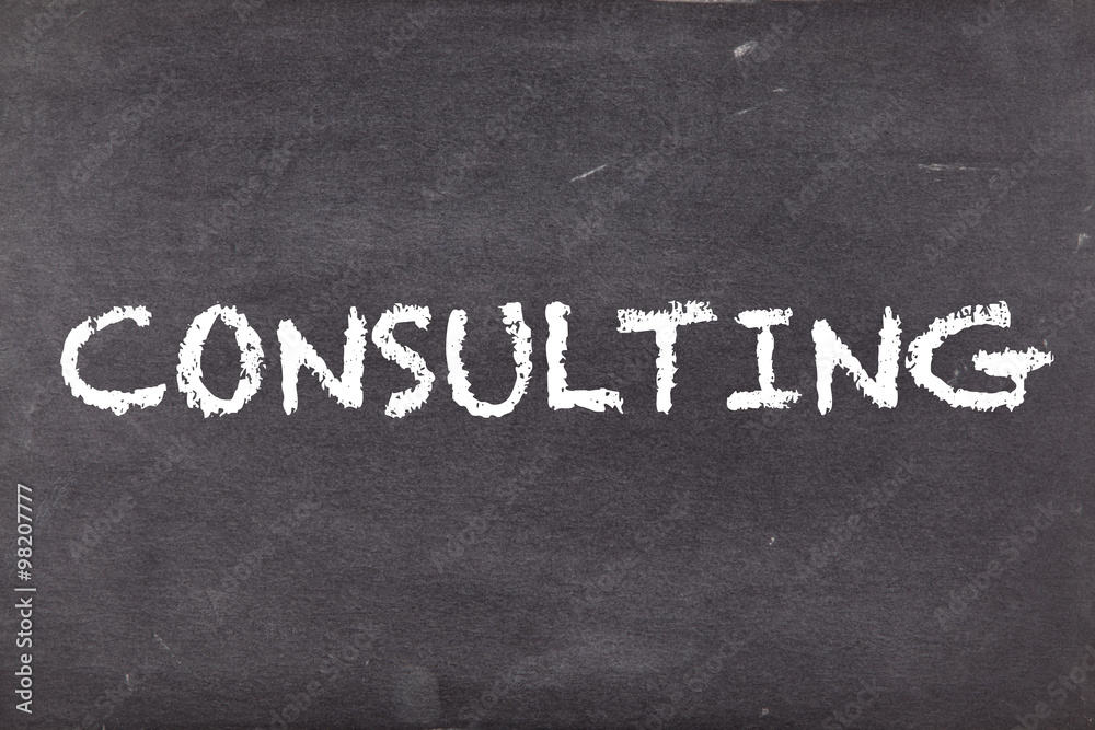 Fototapeta premium Consulting, concept on school blackboard or chalkboard