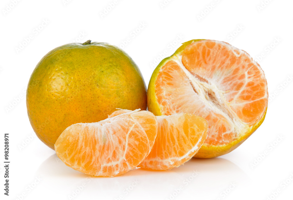 tangerine on white background tangerine on white background
