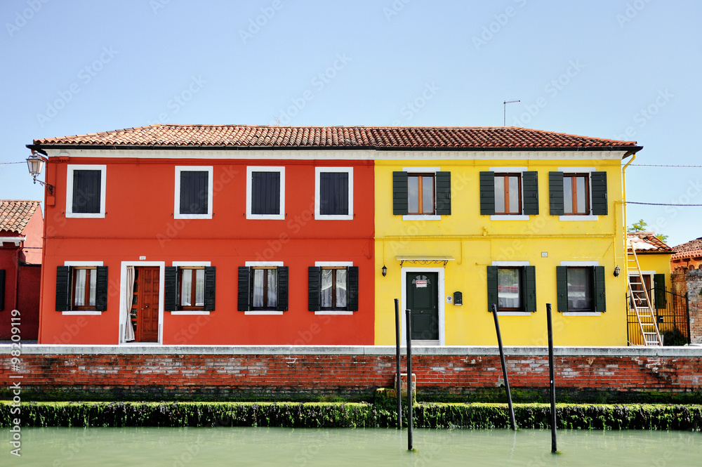colorful houses in Burano, Venice, Italy