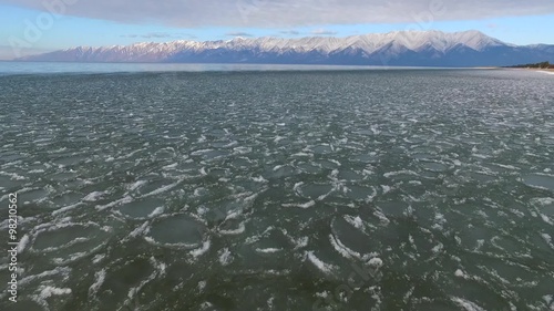 Freezing waters of the lake Baikal photo