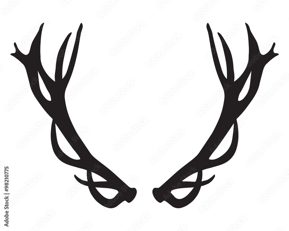 Obraz premium black silhouette of deer antlers