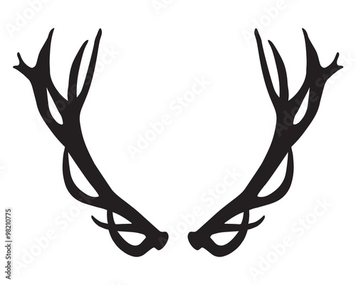 Billede på lærred black silhouette of deer antlers