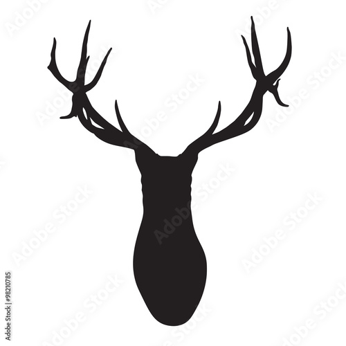 black silhouette of deer head
