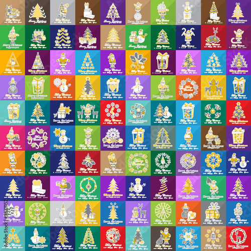 Christmas Icons And Elements Set - Vector Illustration, Graphic Design. Collection Of Xmas Icons. For Web, Websites, Print, Presentation Templates, Mobile Applications And Promotional Materials