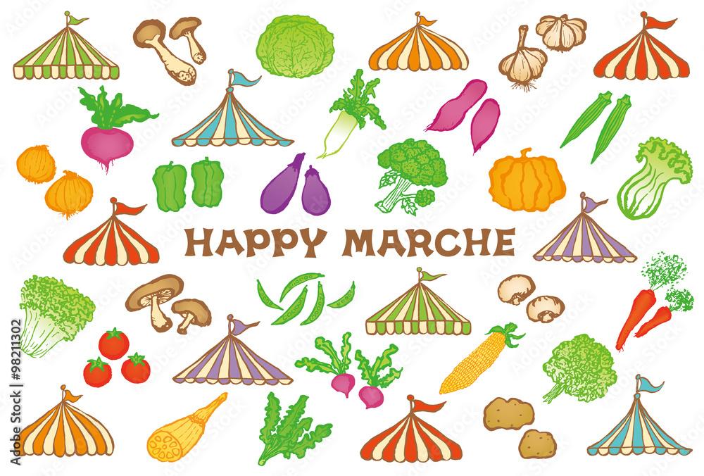 マルシェ 広告イラスト Stock ベクター Adobe Stock