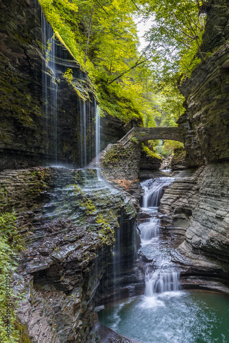 Rainbow Falls of Watkins Glen State Park Finger Lakes region of photo