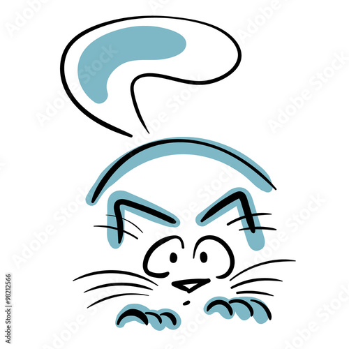 Cat in ambush. Vector illustration.