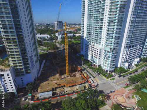 Aerial photo construction site Edgewater Miami photo