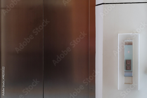 elevator button up and down, modern metal elevator close door