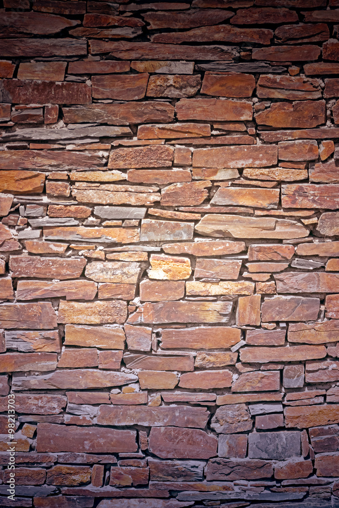 Fototapeta premium Laying of thin horizontal brick