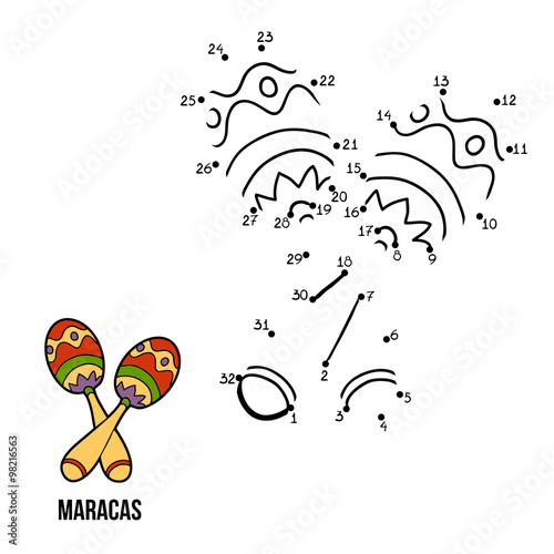 Numbers game for children: musical instruments (castanets)