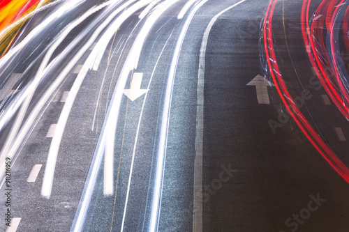 Urban road light trails