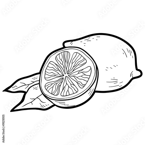 Coloring book: fruits and vegetables (lemon)