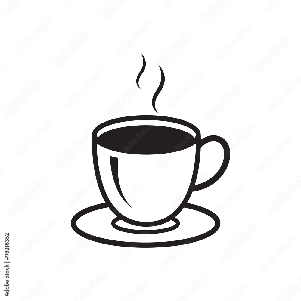 Obraz premium hot coffee cup logo icon