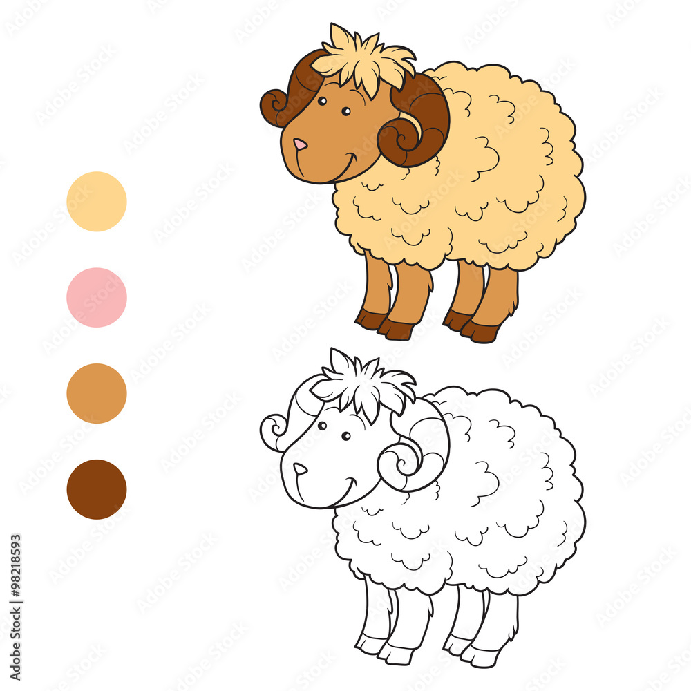 Naklejka premium Coloring book (sheep)