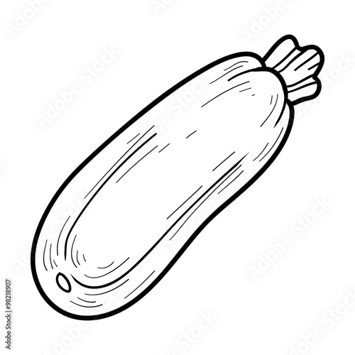 Coloring book: fruits and vegetables (zucchini)
