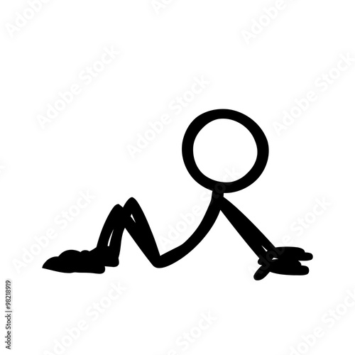 Stick Figure Art Critic Sitting