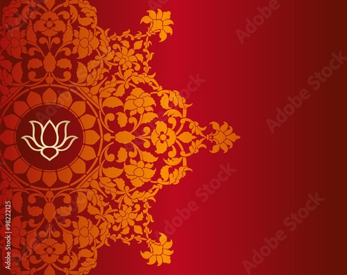 water lily, wedding card design, royal India