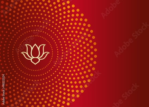 Fototapeta Naklejka Na Ścianę i Meble -  water lily, wedding card design, royal India