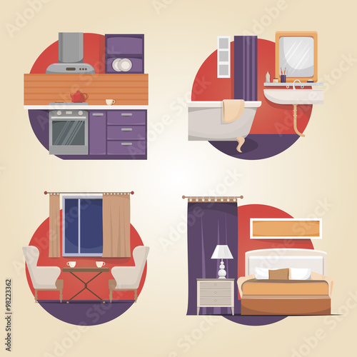Set of interiors