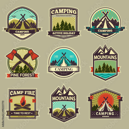 Camp vector label 