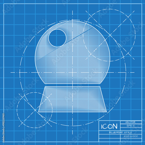 Vector christmas icon. New year illustration.  Snow globe