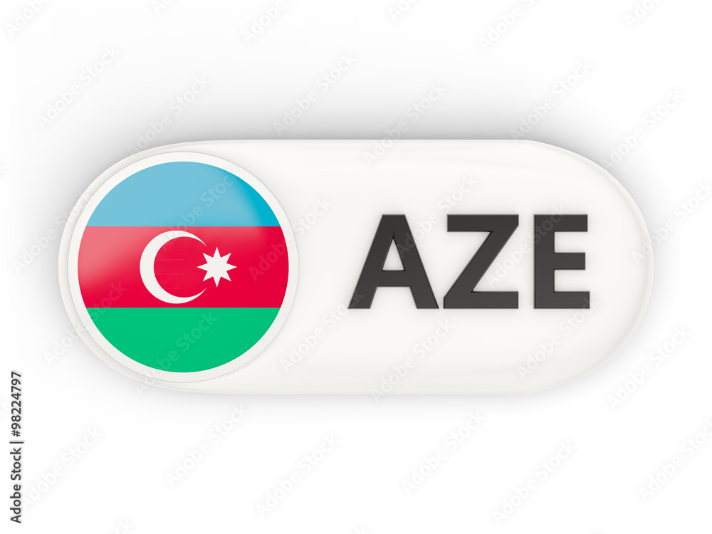 Obraz premium Round icon with flag of azerbaijan