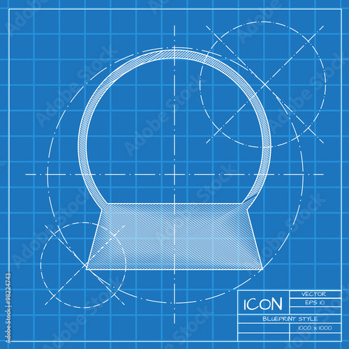 Vector christmas icon. New year illustration.  Snow globe
