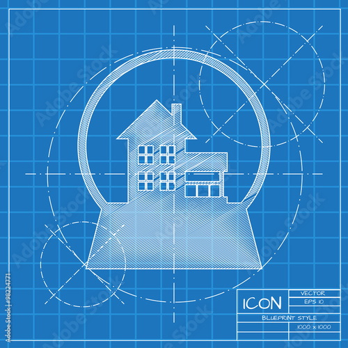 Vector christmas icon. New year illustration.  Snow globe