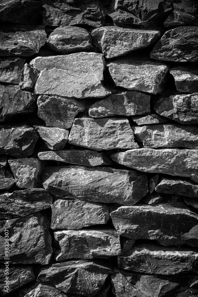 Black wall stone background Black wall stone background