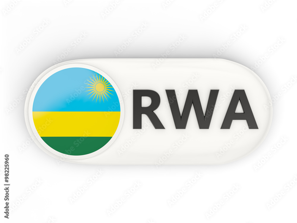 Fototapeta premium Round icon with flag of rwanda