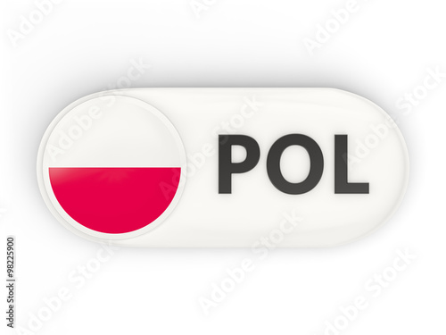 Round icon with flag of poland