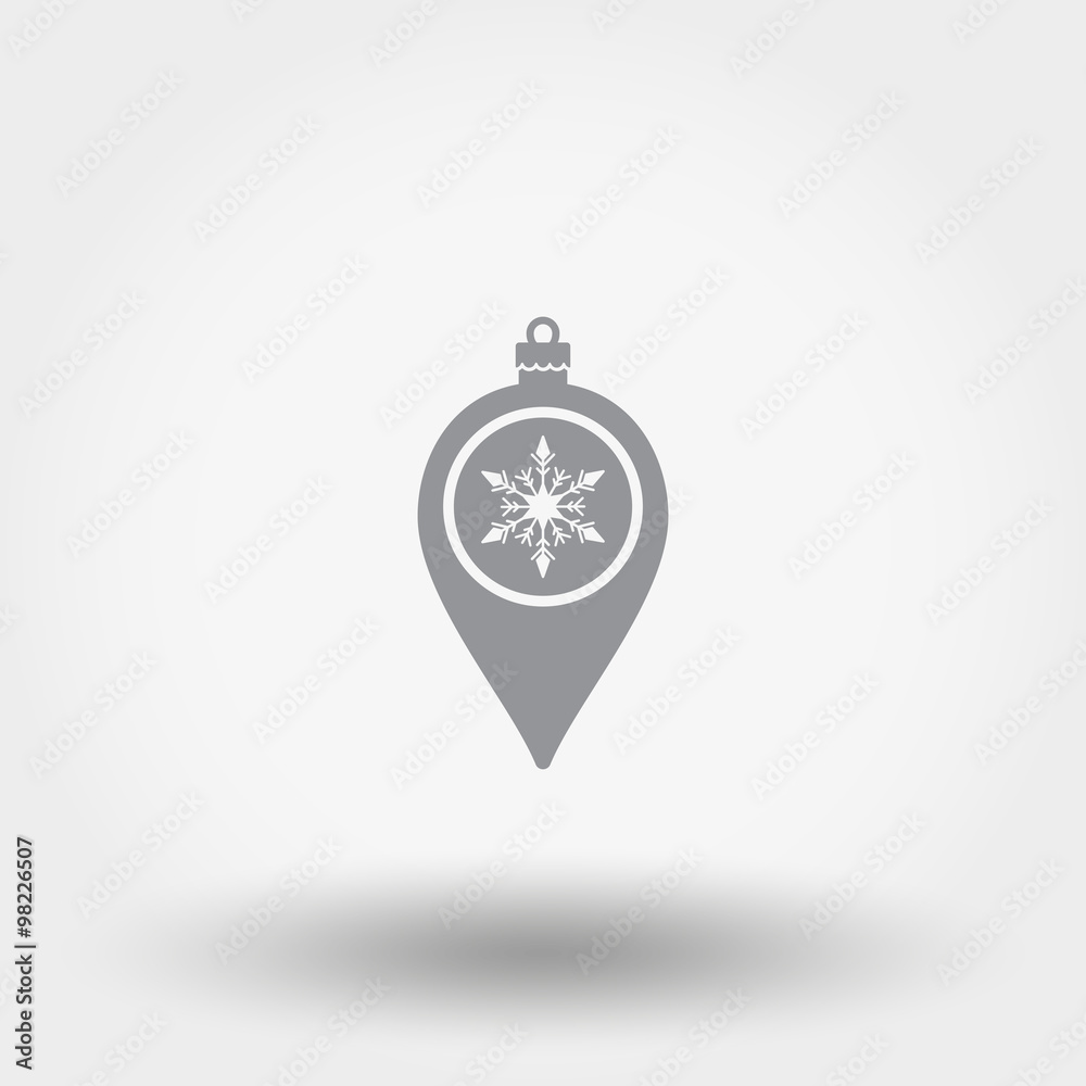 Fototapeta premium Christmas ball. Icon.