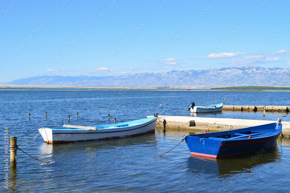 Boats in the bay of Nin, Croatia