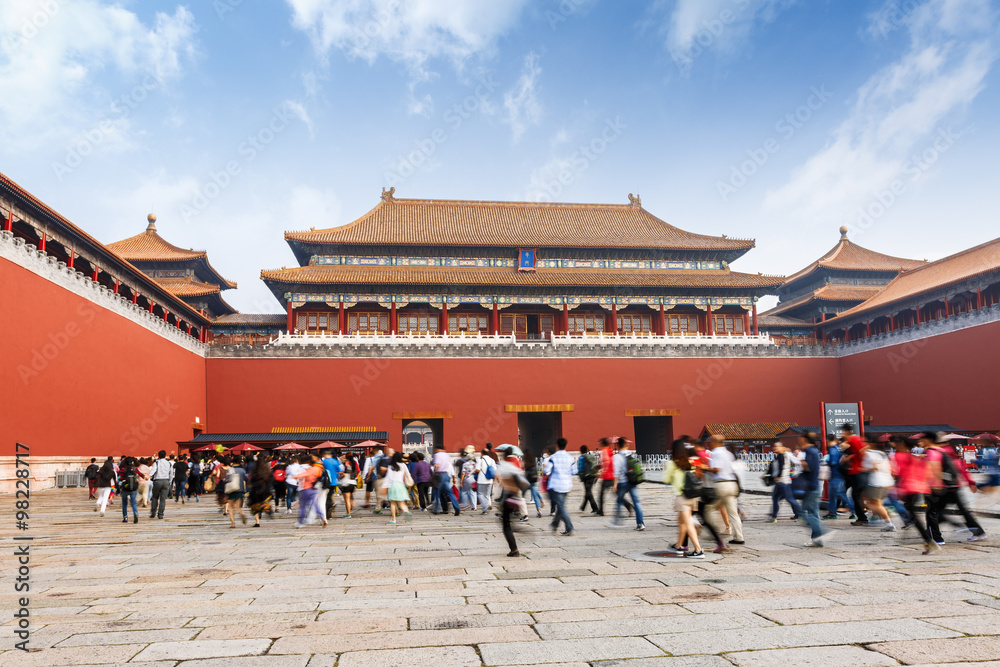 The ancient royal palaces of the Forbidden City in Beijing, China