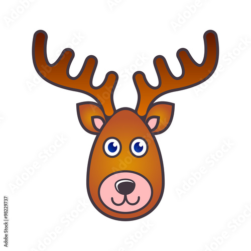 Vector reindeer face christmas icon