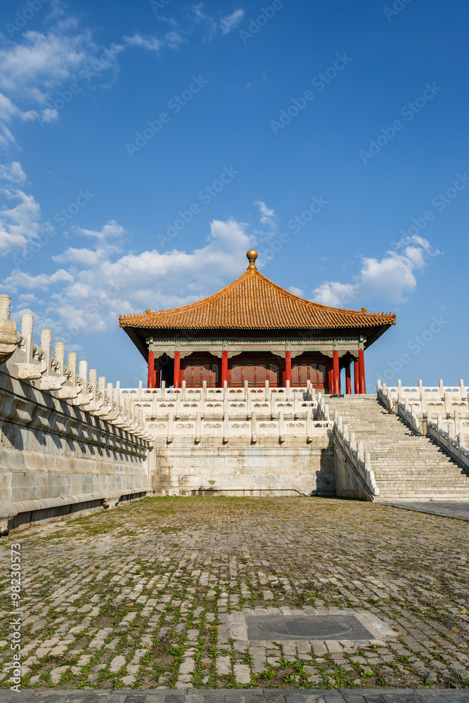 The ancient royal palaces of the Forbidden City in Beijing, China