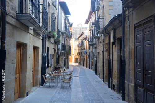 Calle típica en Laguardia, España photo