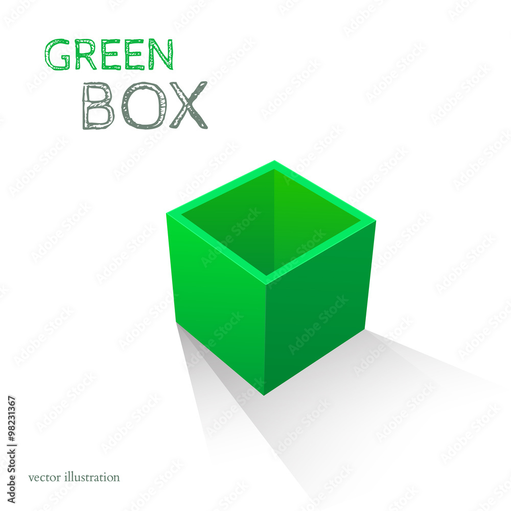 Green Box isolated on white background. Vector Green Box isolated on white background. Vector