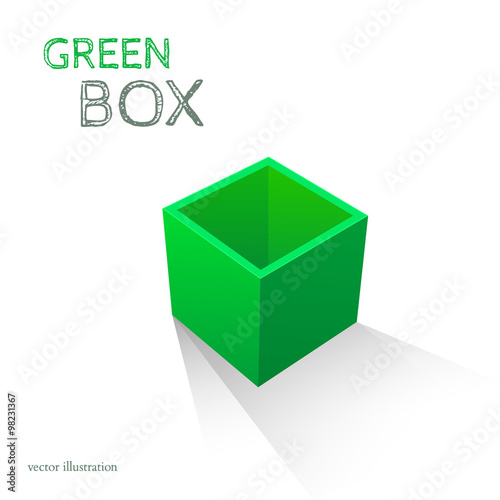 Green Box isolated on white background. Vector