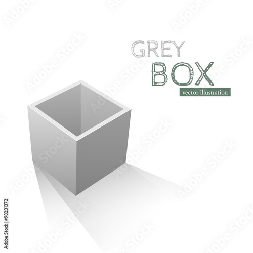 Grey Box isolated on white background. Vector
