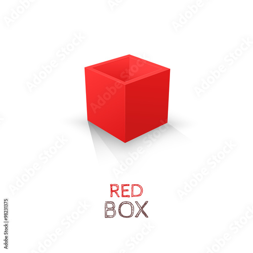 Red Box isolated on white background. Vector