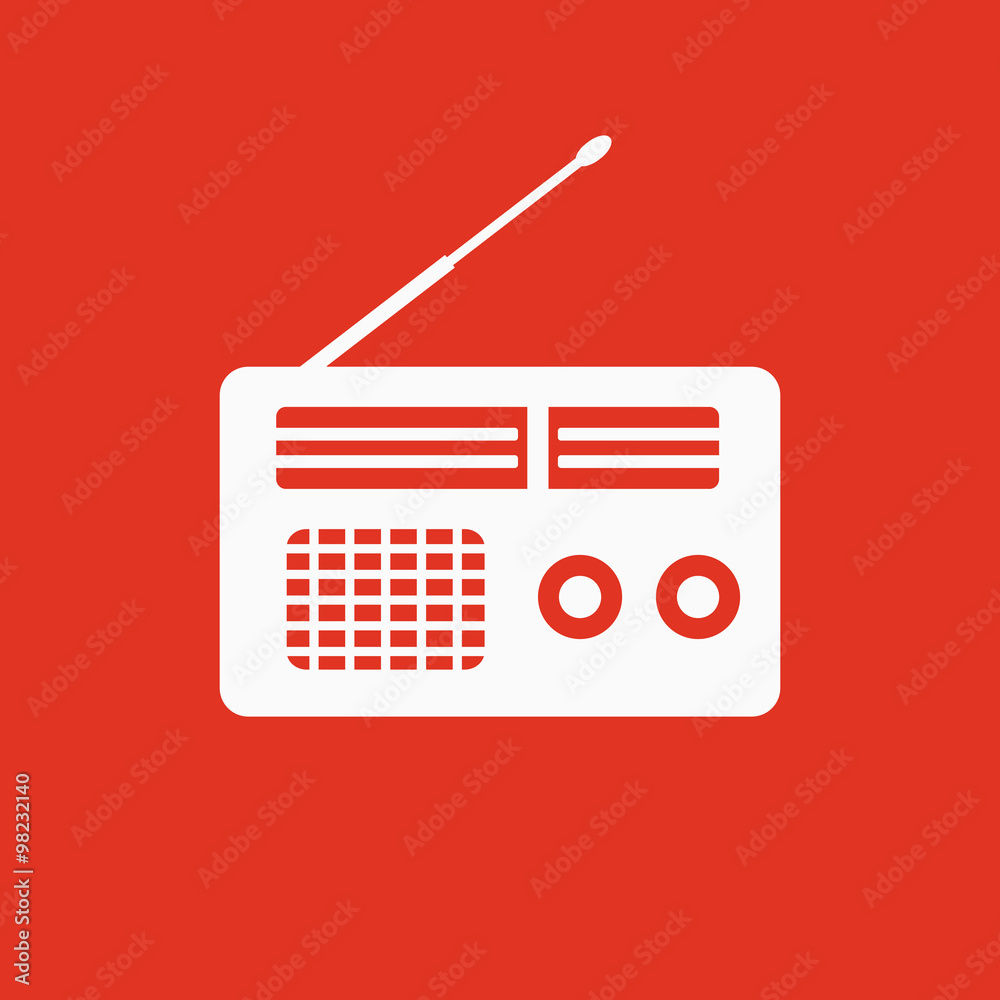 The receiver icon. Radio symbol. Flat The receiver icon. Radio symbol. Flat